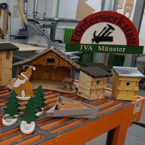 Produkte der Arbeitstherapie JVA Münster für den Weihnachtsmarkt