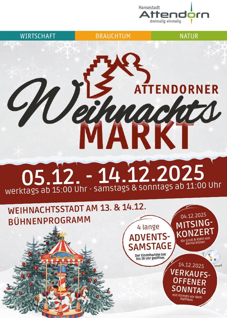 Weihnachtsmarkt Attendorn Alter Markt Plakat