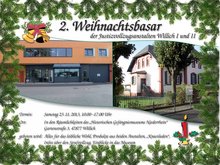 Postkarte mit Tannenranke Weihnachtsbasar Willich