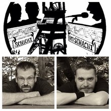 Collage der Band "Schicht im Schacht" mit Logo